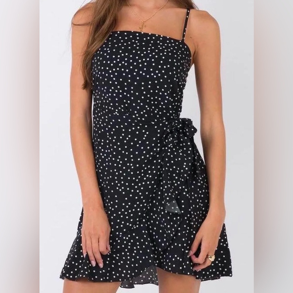 Princess Polly Caesura Black Polka Dot Mini Dress